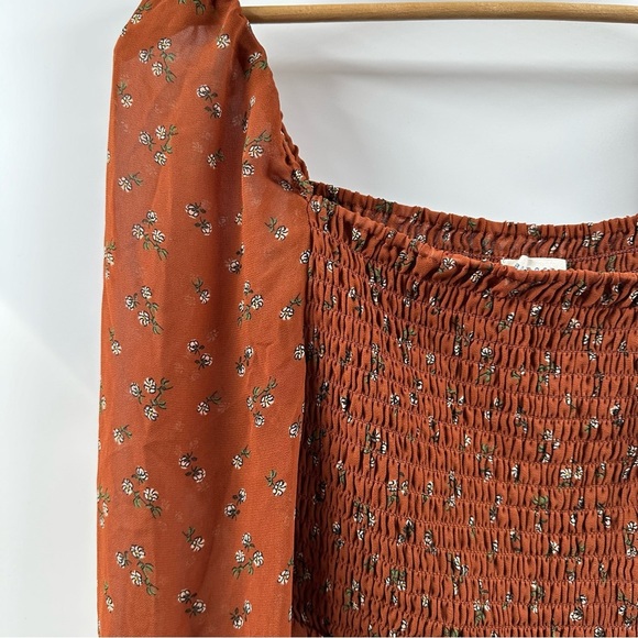 Aeropostale Burnt Orange Floral Top – Size Small - Picture 2 of 5
